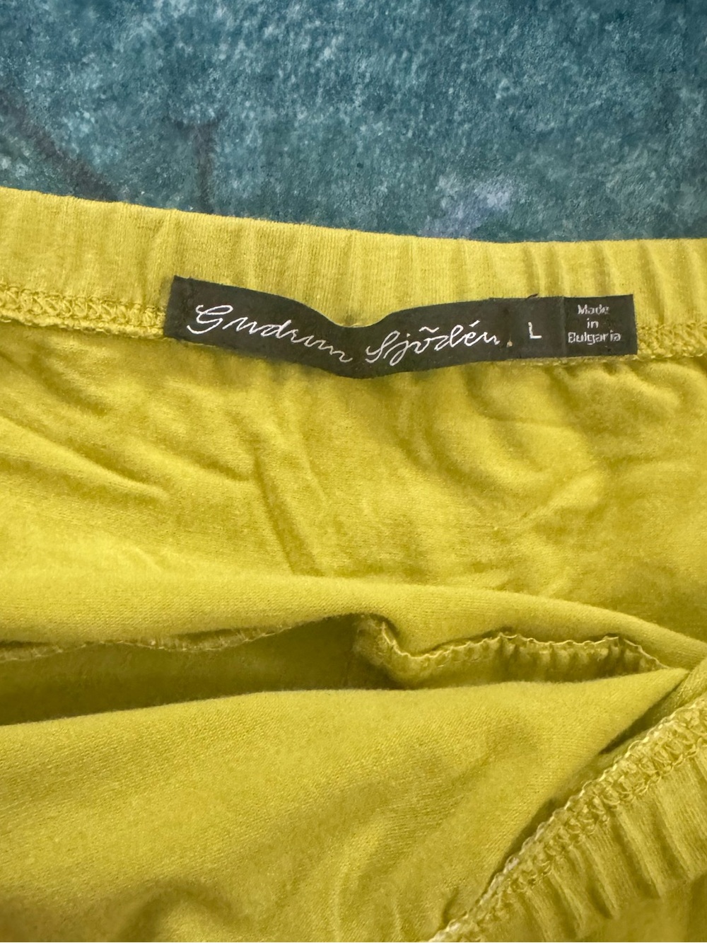 Gudrun Sjoden Guava Green Cotton Puff Pants L Elastic Waist Lagenlook VGUC - Picture 5 of 5